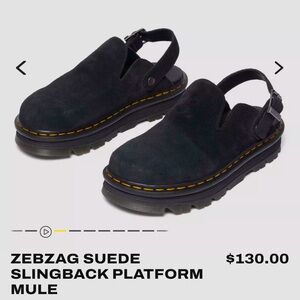 *SOLD* Black suede Dr. Martens platform clogs